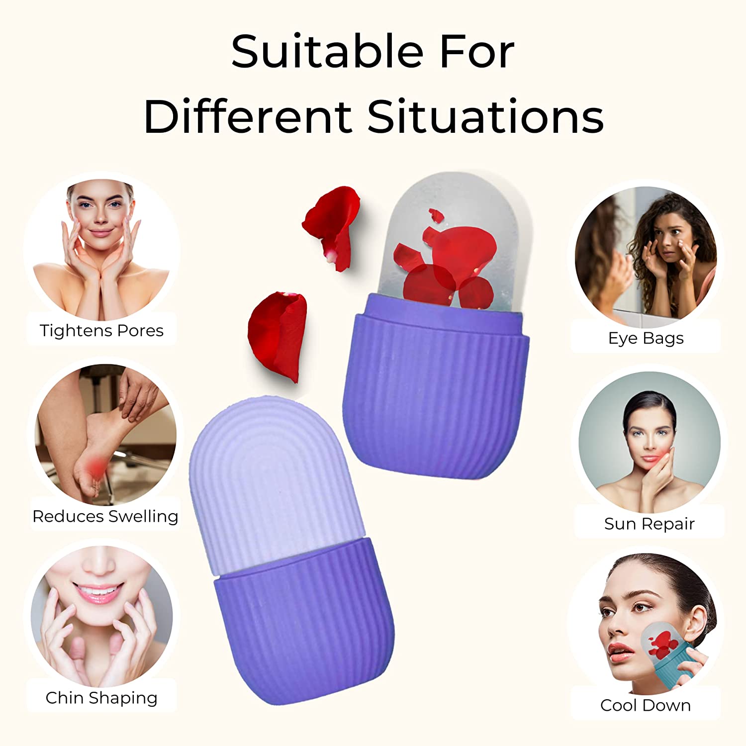 BEAUTY ICE ROLLER FOR FACE MASSAGER & EYE REUSABLE FACE ROLLERS FACIAL ROLLER ( Purple Color) BEAUTY ICE ROLLER FOR FACE MASSAGER & EYE REUSABLE FACE ROLLERS FACIAL ROLLER ( Purple Color)
